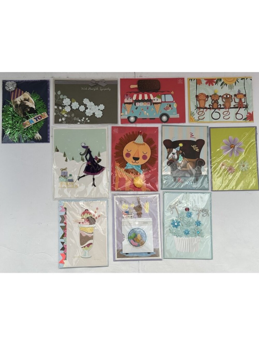 Burgoyne 3D Greeting Cards Lot of 11 Birthday Thank You Blank Floral Gifts NEW